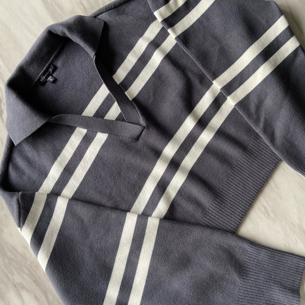 🆕 DYNAMITE | Cropped Polo Sweater